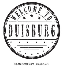 rubber stamp "welcome to Duisburg", vector illustration