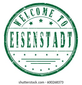 rubber stamp "welcome to Eisenstadt", vector illustration