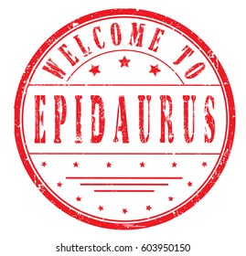 rubber stamp "welcome to Epidaurus", vector illustration