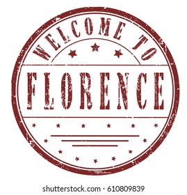 rubber stamp "welcome to Florence", vector illustration