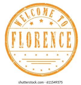 rubber stamp "welcome to Florence", vector illustration