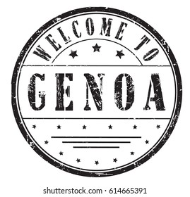 rubber stamp "welcome to Genoa", vector illustration