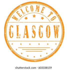 rubber stamp "welcome to Glasgow", vector illustration