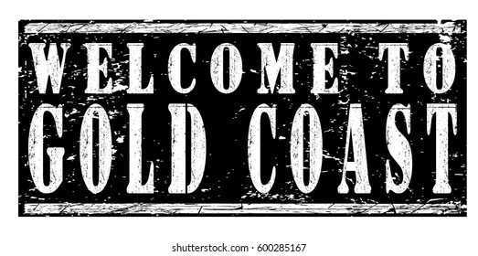 rubber stamp "welcome to Gold Coast", vector illustration