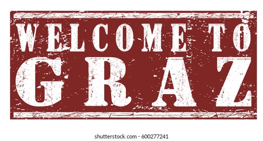 rubber stamp "welcome to Graz", vector illustration