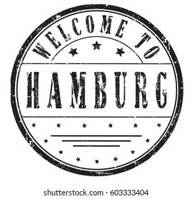 rubber stamp "welcome to Hamburg", vector illustration