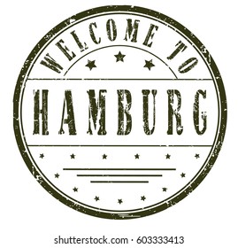 rubber stamp "welcome to Hamburg", vector illustration
