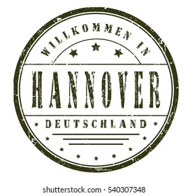 rubber stamp "welcome to Hanover, Germany" on white, vector illustration