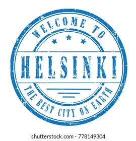 rubber stamp "welcome to Helsinki, Finland", vector illustration