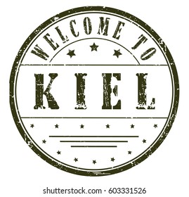 rubber stamp "welcome to Kiel", vector illustration