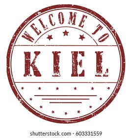 rubber stamp "welcome to Kiel", vector illustration