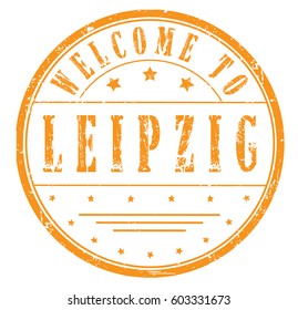 rubber stamp "welcome to Leipzig", vector illustration