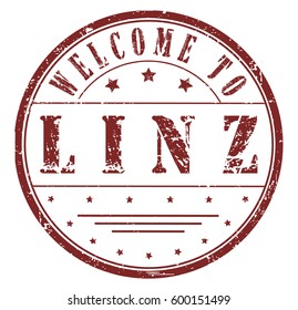 rubber stamp "welcome to Linz", vector illustration