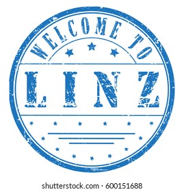 rubber stamp "welcome to Linz", vector illustration