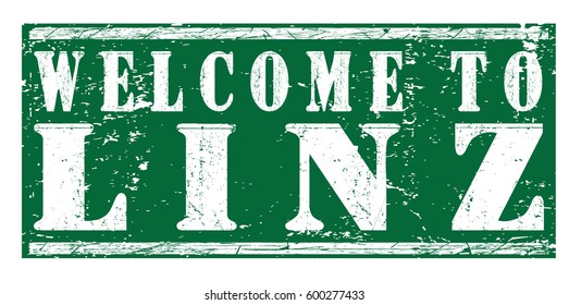 rubber stamp "welcome to Linz", vector illustration