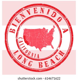 rubber stamp "welcome to Long Beach, California", vector illustration