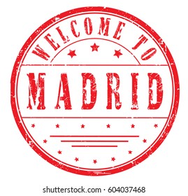 rubber stamp "welcome to Madrid", vector illustration