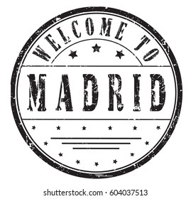 rubber stamp "welcome to Madrid", vector illustration