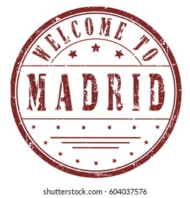 rubber stamp "welcome to Madrid", vector illustration
