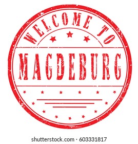 rubber stamp "welcome to Magdeburg", vector illustration