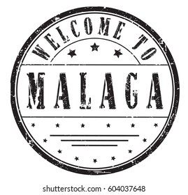 rubber stamp "welcome to Malaga", vector illustration