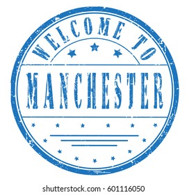 rubber stamp "welcome to Manchester", vector illustration