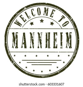 rubber stamp "welcome to Mannheim", vector illustration