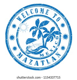 rubber stamp "welcome to Mazatlan, Mexico", vector illustration