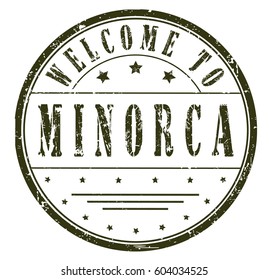 rubber stamp "welcome to Minorca", vector illustration