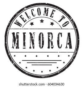 rubber stamp "welcome to Minorca", vector illustration