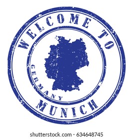 rubber stamp "welcome to Munich, Germany", vector illustration