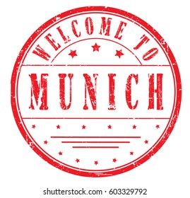 rubber stamp "welcome to Munich", vector illustration