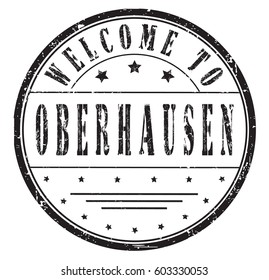 rubber stamp "welcome to Oberhausen", vector illustration