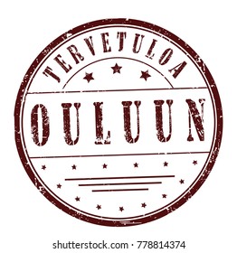 rubber stamp "welcome to Oulu, Finland"(finnish), vector illustration