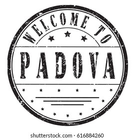 rubber stamp "welcome to Padova", vector illustration