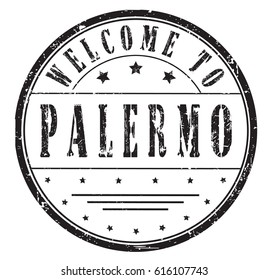 rubber stamp "welcome to Palermo", vector illustration