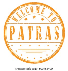 rubber stamp "welcome to Patras", vector illustration