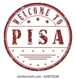 rubber stamp "welcome to Pisa", vector illustration