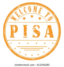 rubber stamp "welcome to Pisa", vector illustration