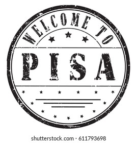 rubber stamp "welcome to Pisa", vector illustration