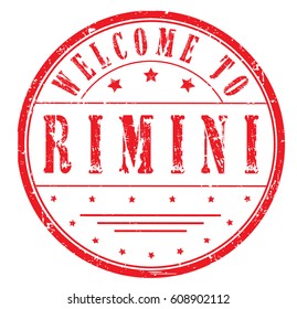 rubber stamp "welcome to Rimini", vector illustration