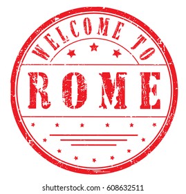 rubber stamp "welcome to Rome", vector illustration