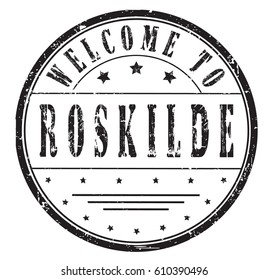 rubber stamp "welcome to Roskilde", vector illustration