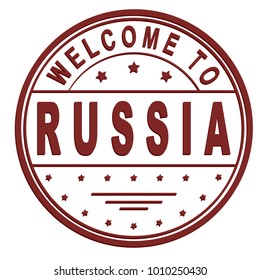 rubber stamp "welcome to Russia", vector illustration