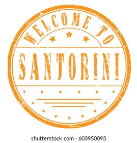 rubber stamp "welcome to Santorini", vector illustration