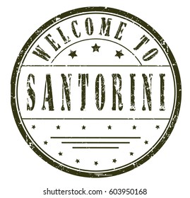 rubber stamp "welcome to Santorini", vector illustration