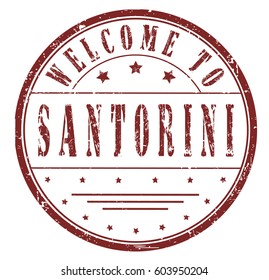 rubber stamp "welcome to Santorini", vector illustration
