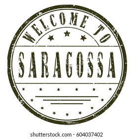 rubber stamp "welcome to Saragossa", vector illustration