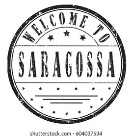 rubber stamp "welcome to Saragossa", vector illustration