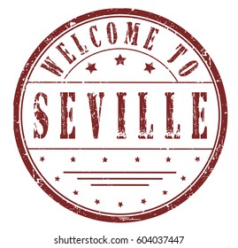 rubber stamp "welcome to Seville", vector illustration